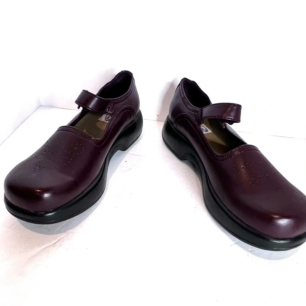 Lower East Side Mary Jane Wedge Platform Strap Loafer size 7.5 Red Brown 90 Vibe - Picture 8 of 13